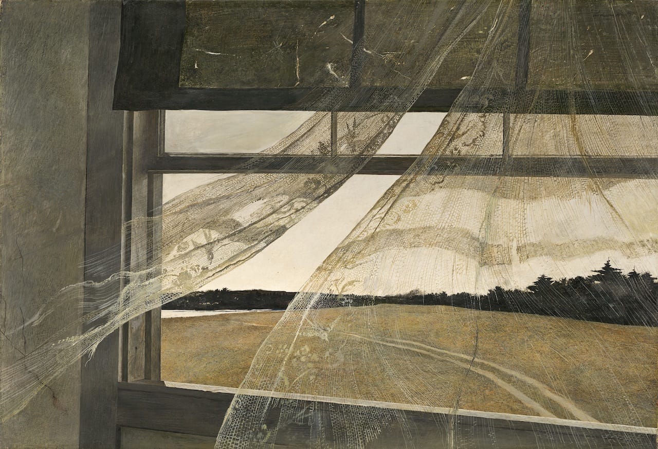 "Wind from the Sea," 1947, tempera on hardboard © Andrew Wyeth. National Gallery of Art, Washington. Gift of Charles H. Morgan