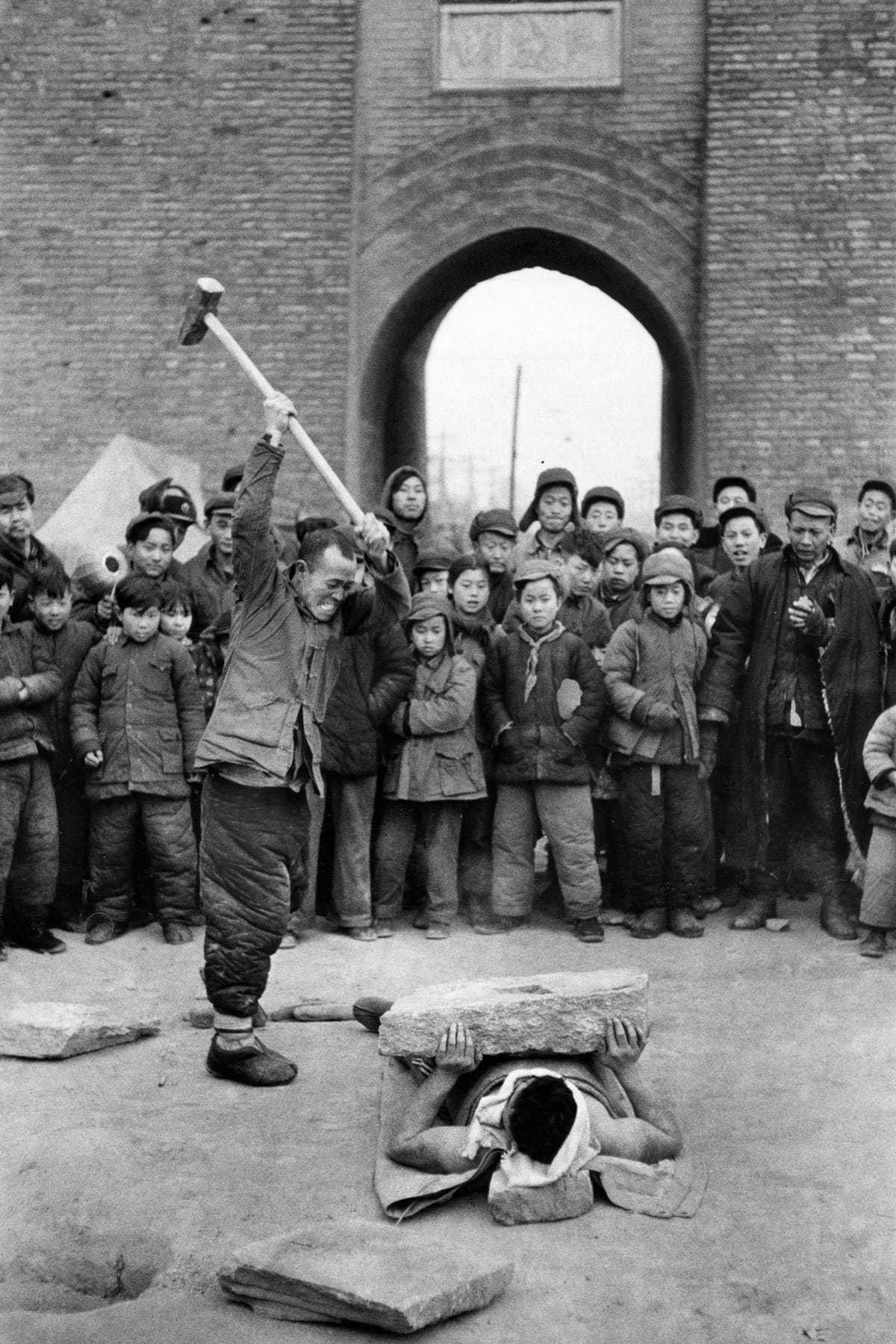 Marc Riboud (French, b. 1923) Street Show  Beijing, China, 1957  Vintage print 20.4 x 29.9 cm. 