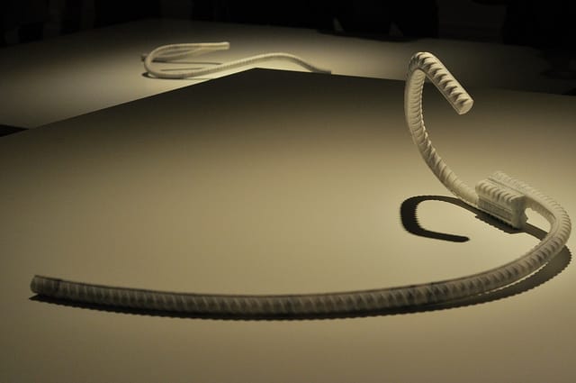 Ai Weiwei, “Rebar in Marble” (2012), marble (photo by Hrag Vartanian for Hyperallergic)