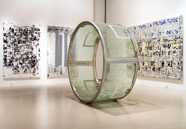 Works by Christopher Wool, Mark Bradford and Dan Colen (via delacruzcollection.org)