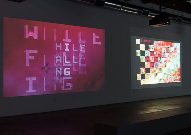 Installation view of Stan VanDerBeek: Poemfield at The Box (photo by Fredrik Nilsen, image courtesy the Estate of Stan VanDerBeek and the Box, LA)