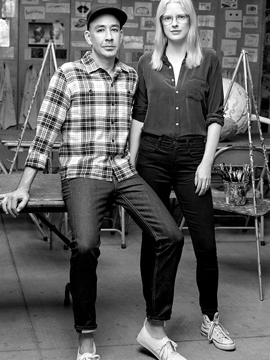 The Posters co-founders Adrian Rosenfeld and Athena Currey at Inter-City Arts. (Photo by Chad Pitman)