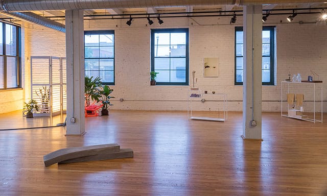Installation view of Almost Ergonomic at Studio 424 (photo via Studio 424’s site)