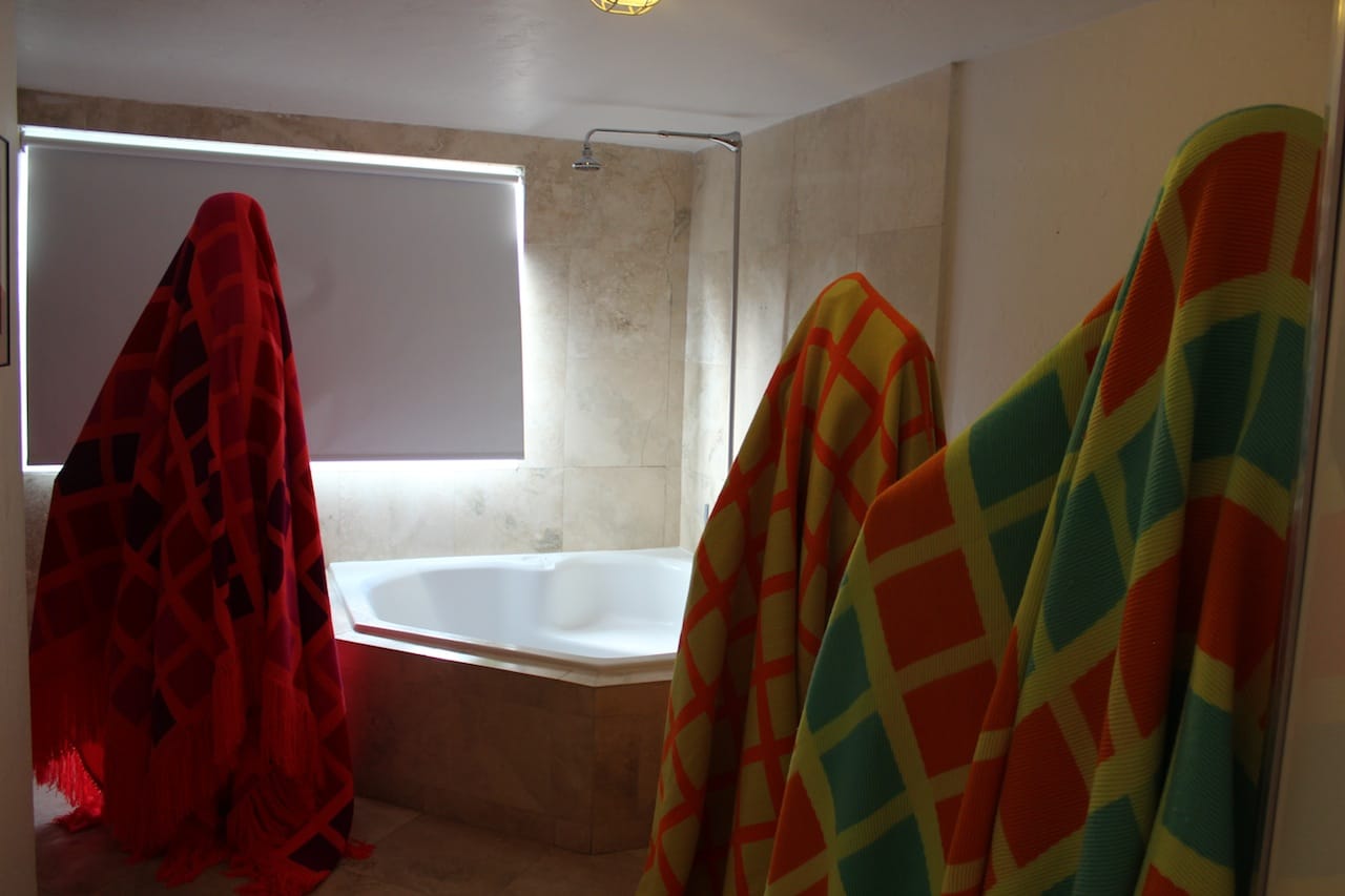 Intentional bathroom installation at the Industry Gallery booth