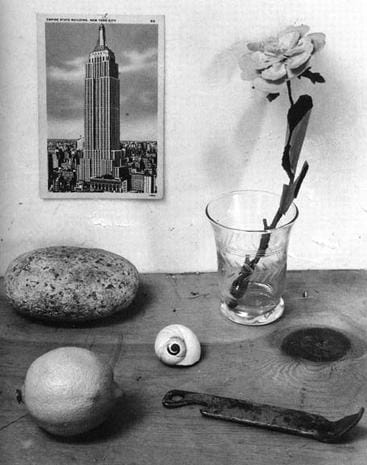 Rudy Burckhardt, "Snail and Can Opener" (1950), gelatin-silver print, 7 x 8 inches