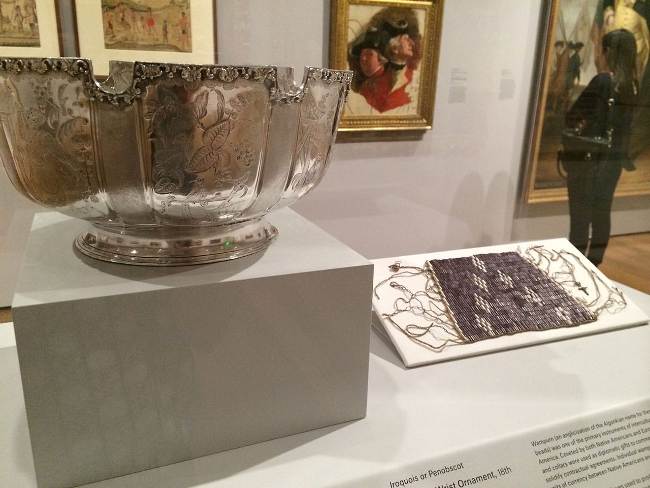 American silver and wampum side by side