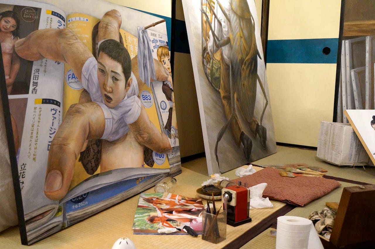 Detail of Ishida installation at Y++ Wada Fine Arts