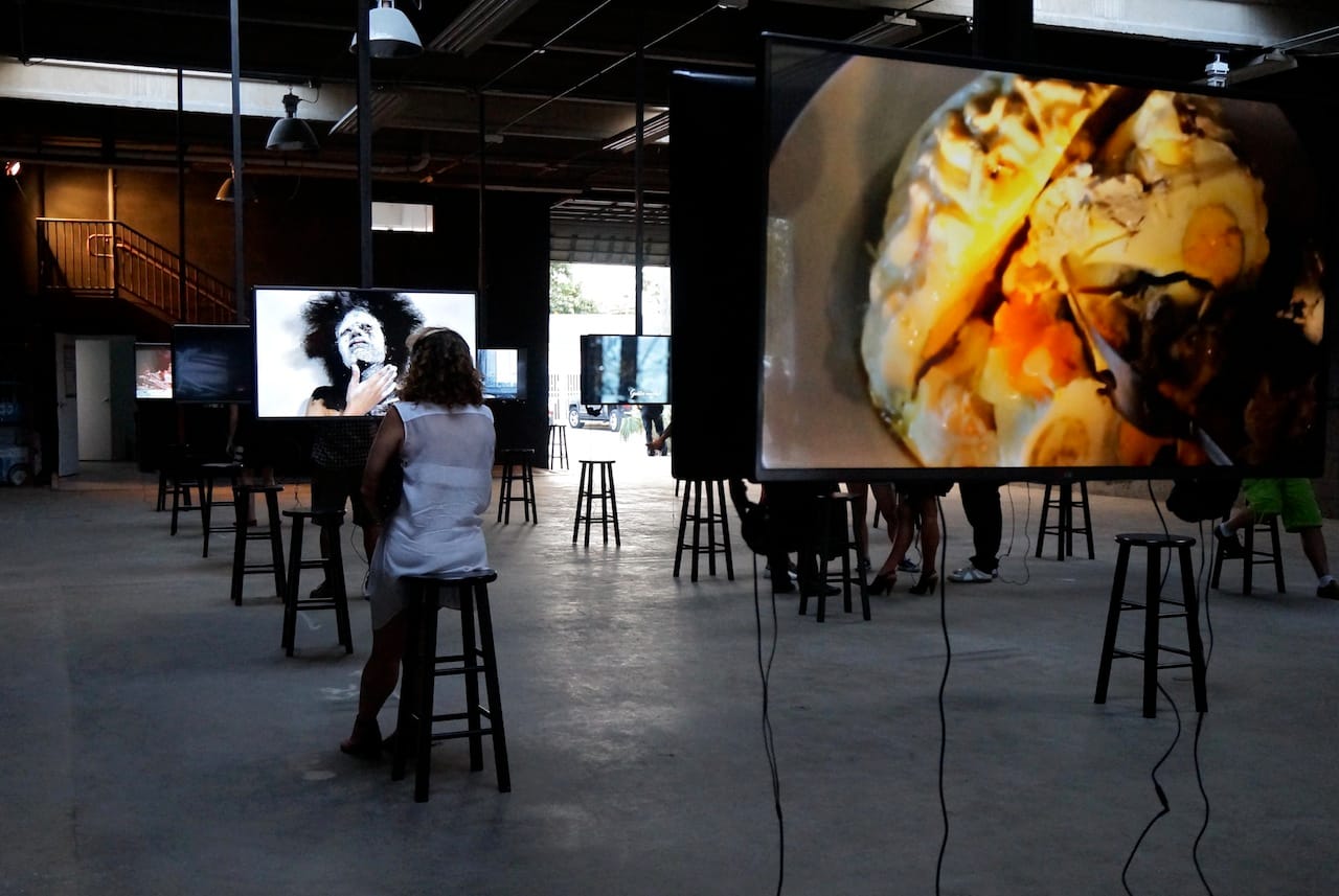 Installation view, 'Auto Body,' with Molly Lowe's "Unformed" in the foreground right