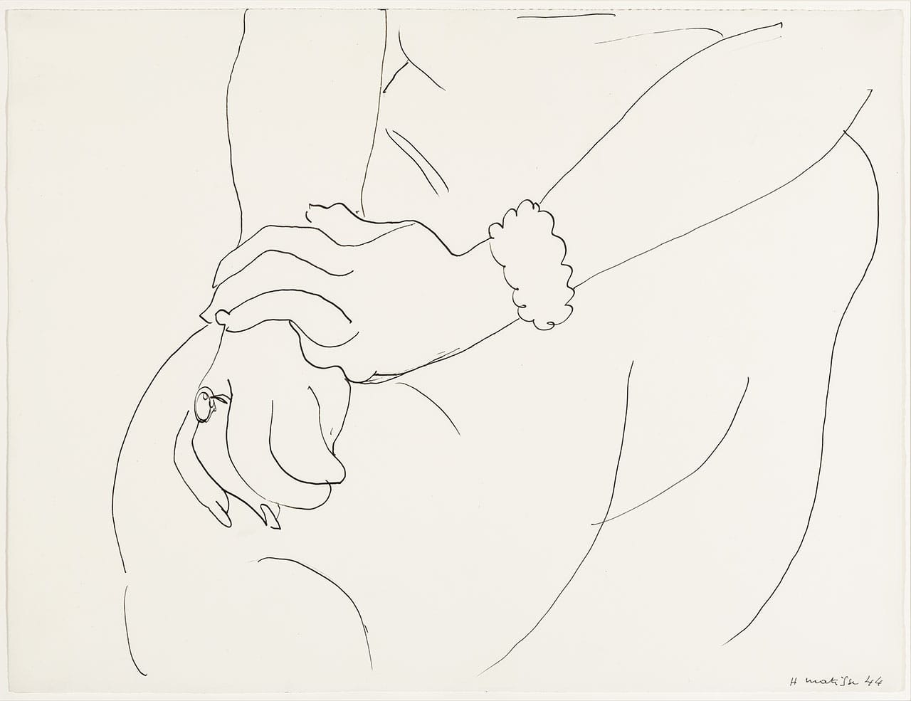 Henri Matisse, "Etude Mains" (1944), pencil on paper, 40 x 51 cm, private collection, Toronto (click to enlarge)