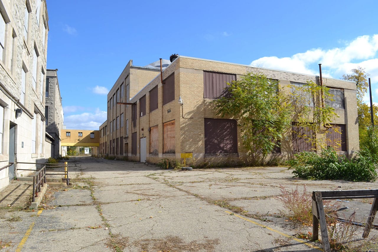 One of the buildings at the future site of Galapagos Detroit (all images courtesy Galapagos)