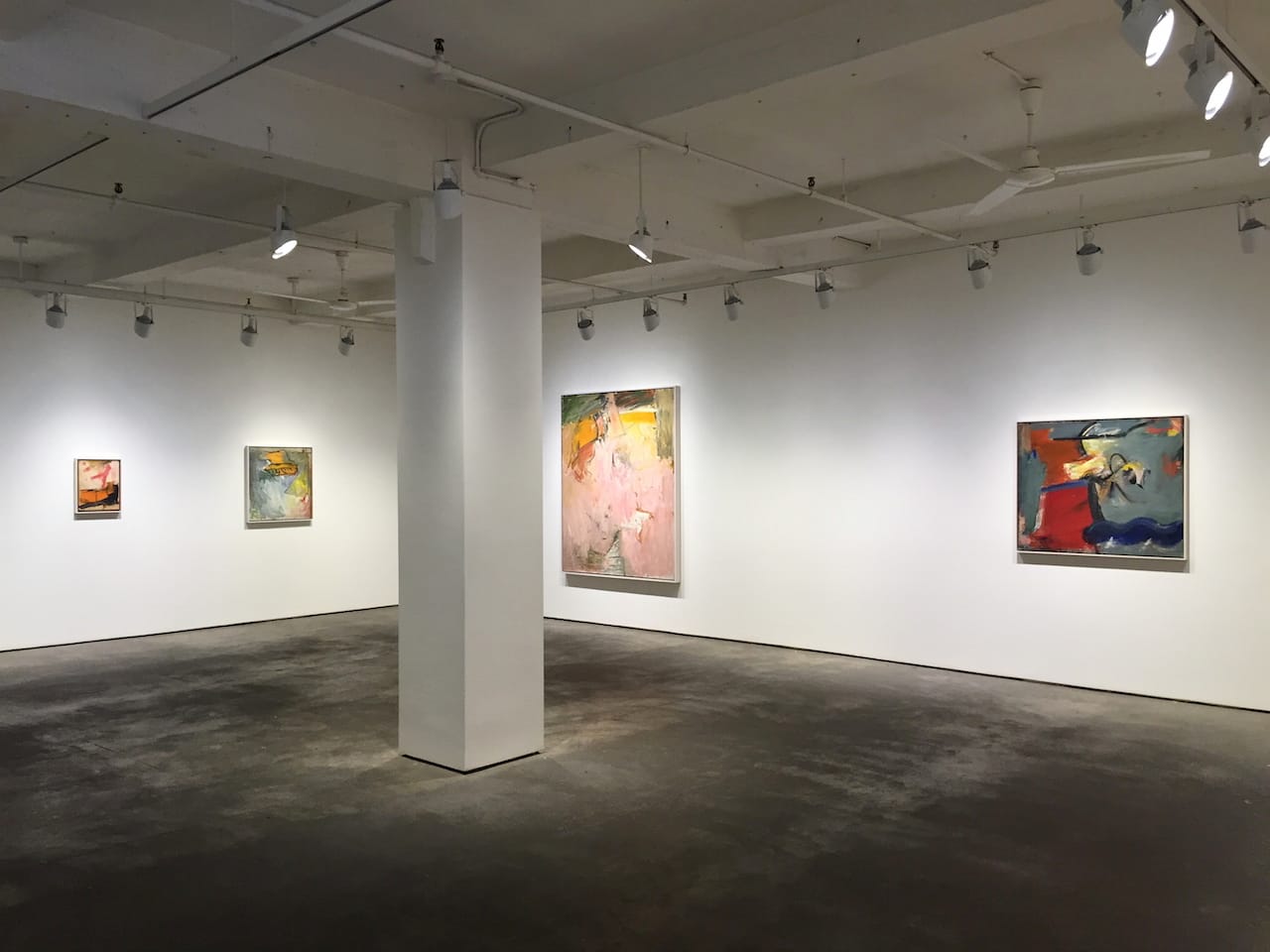 Installation view, 'Pat Passlof: Paintings from the 1950s' at Elizabeth Harris Gallery 