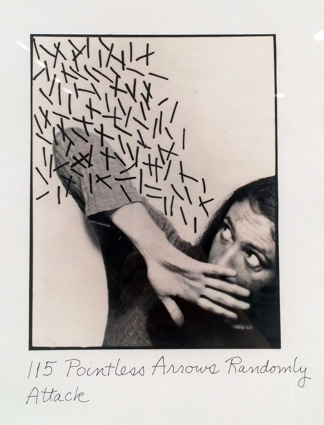 Detail from Roberta Allen's 'Pointless Acts' series (1976) (photo by Hrag Vartanian for Hyperallergic) 