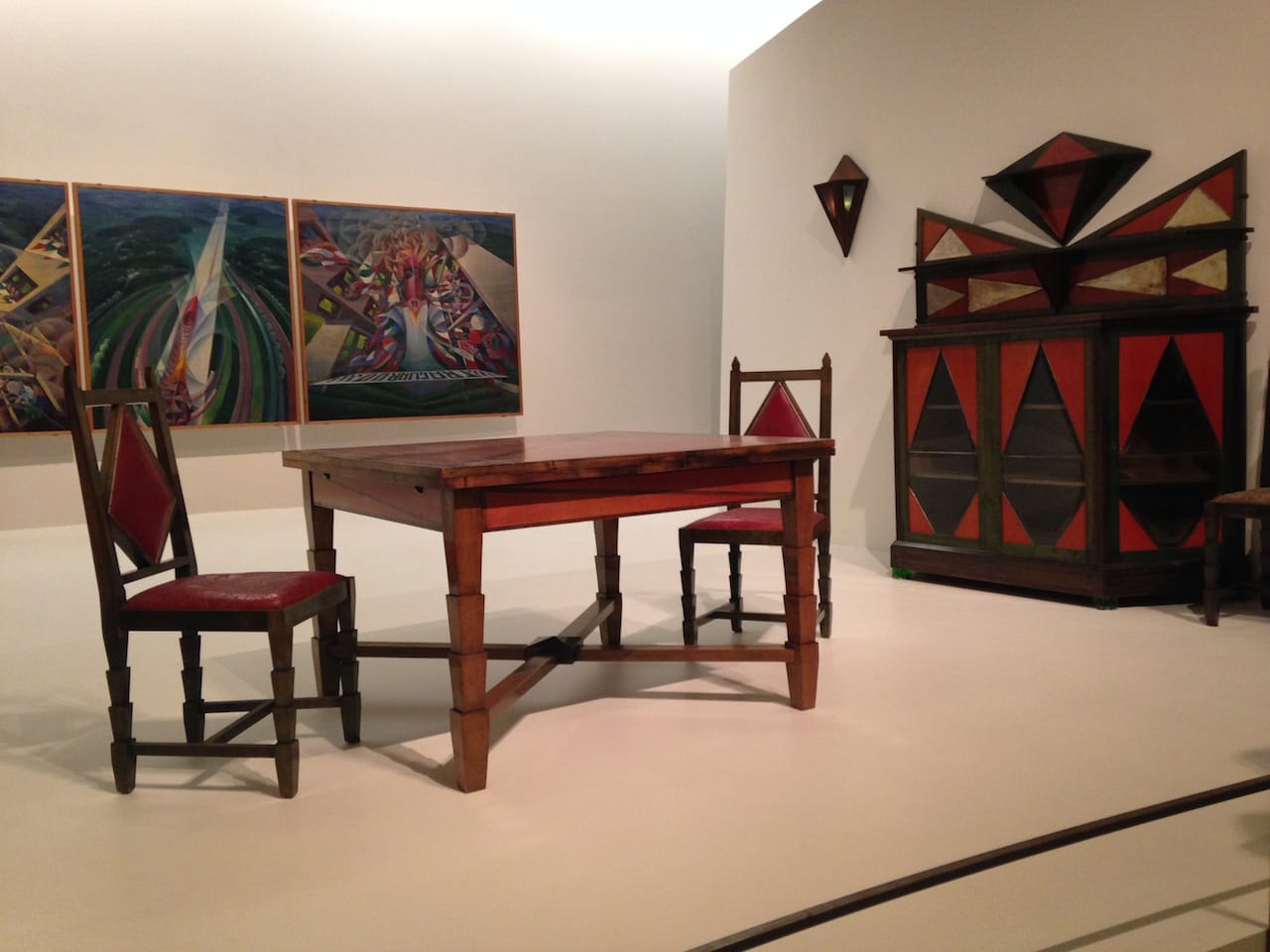 Installation view, 'Italian Futurism, 1909–1944: Reconstructing the Universe' at the Guggenheim Museum (photo by Jillian Steinhauer for Hyperallergic) (click to enlarge)