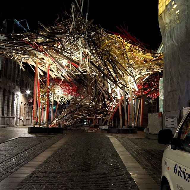 Arne Quinze's partially collapsed "Passenger" (2014)