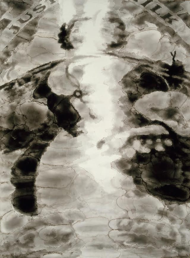 John Wilkins, “Ovaltinies 22,” (1982), Watercolor on paper, 54 x 39 in