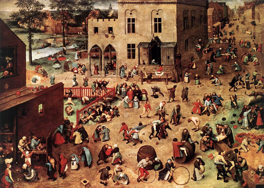 Pieter Bruegel the Elder, "Children's Games" (1559-60). Oil on wood, 118 x 161 cm. Kunsthistorisches Museum, Vienna. (Image via Web Gallery of Art)
