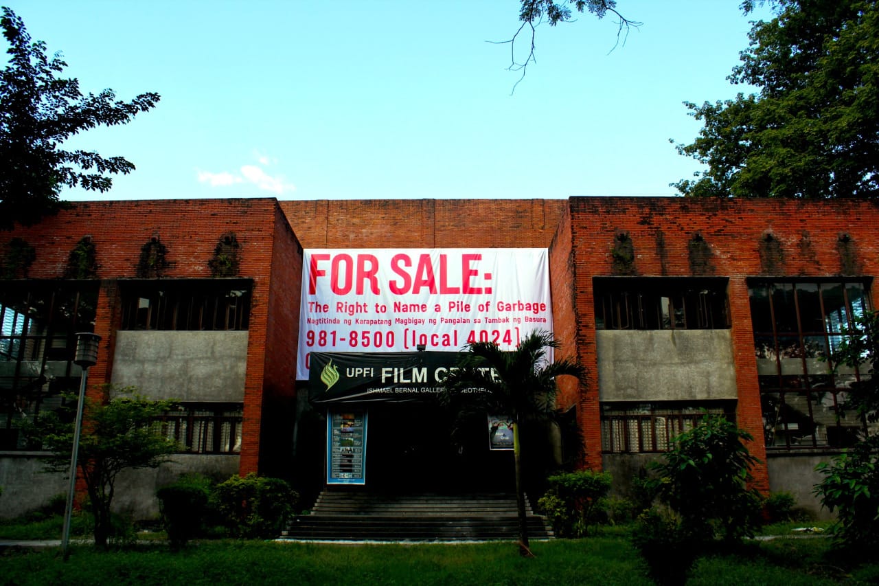 Project banner at the UPFI Film Center. Photograph courtesy the artist.