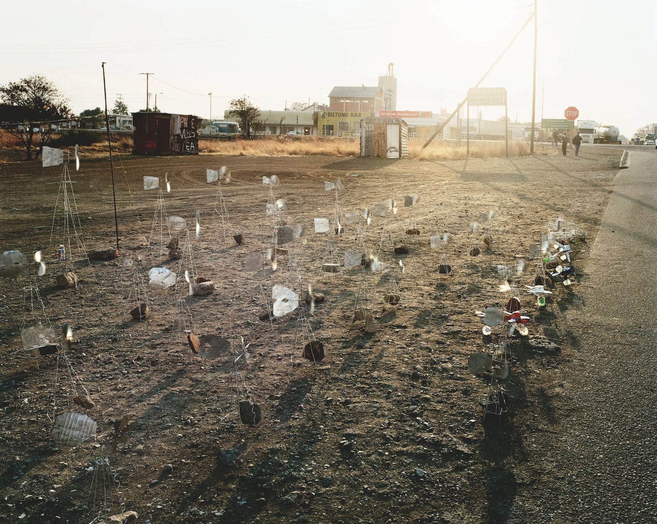 Model windmills for sale, Ventersburg, Free State, August 6, 2003 ((c) 2014 David Goldblatt)