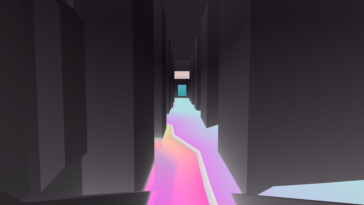 A dramatic colonade in one of the virtual museums of 'Secret Habitat'