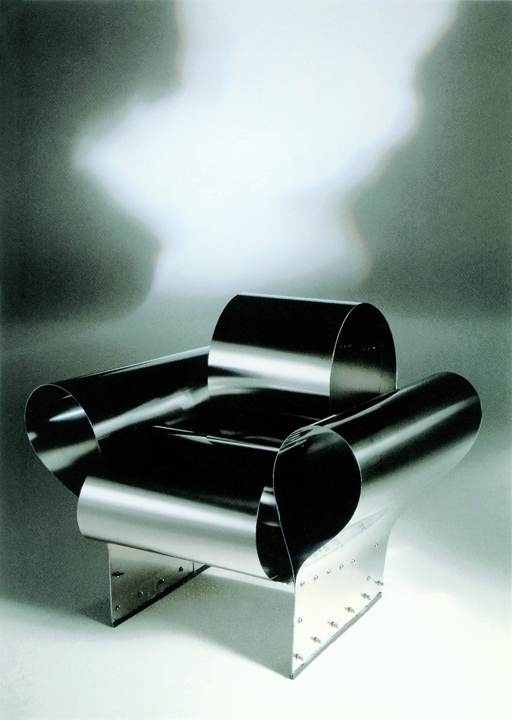 Well-Tempered Chair, Designed 1986. Designed by Ron Arad, Israeli (active London), born 1951. High grade sheet steel, thumb screws, 31 1/2 × 38 3/4 × 31 1/2 inches (80 × 98.5 × 80 cm), Height of seat: 18 7/8 inches (48 cm) (Photo by Marc Eggimann, courtesy of Vitra Design Museum)