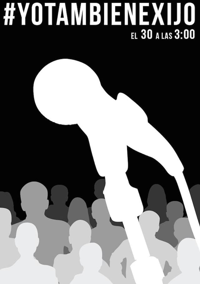 A poster for "#YoTambiénExijo" (courtesy Tanya Bruguera)