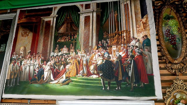A reproduction of Jacques-Louis David's "Coronation of Napoleon" (18??) for sale in Dafen Village (photo courtesy Cory Doctorow's Flickrstream)