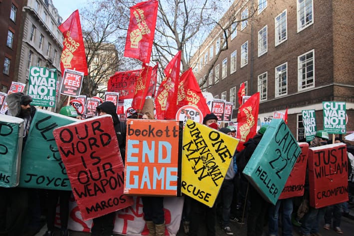 Book bloc, London, December 2010 (image courtesy Indymedia)