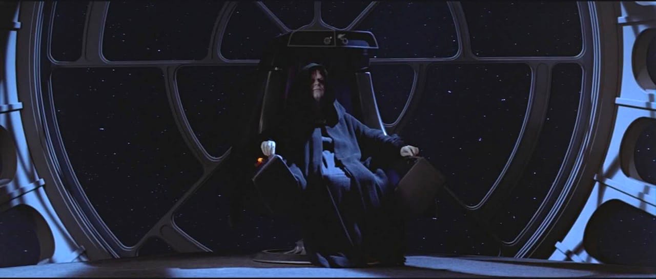 Emperor Palpatine on his throne (via boards.theforce.net)