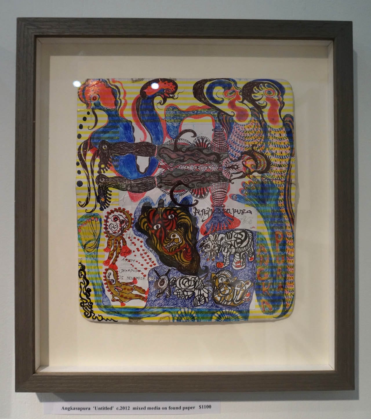 Angkasapura, "Untitled" (c. 2012), mixed media on found paper, at Henry Boxer Gallery