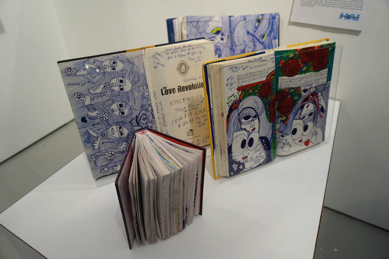 Embellished books by Martha Cruz at Healing Arts Initiative