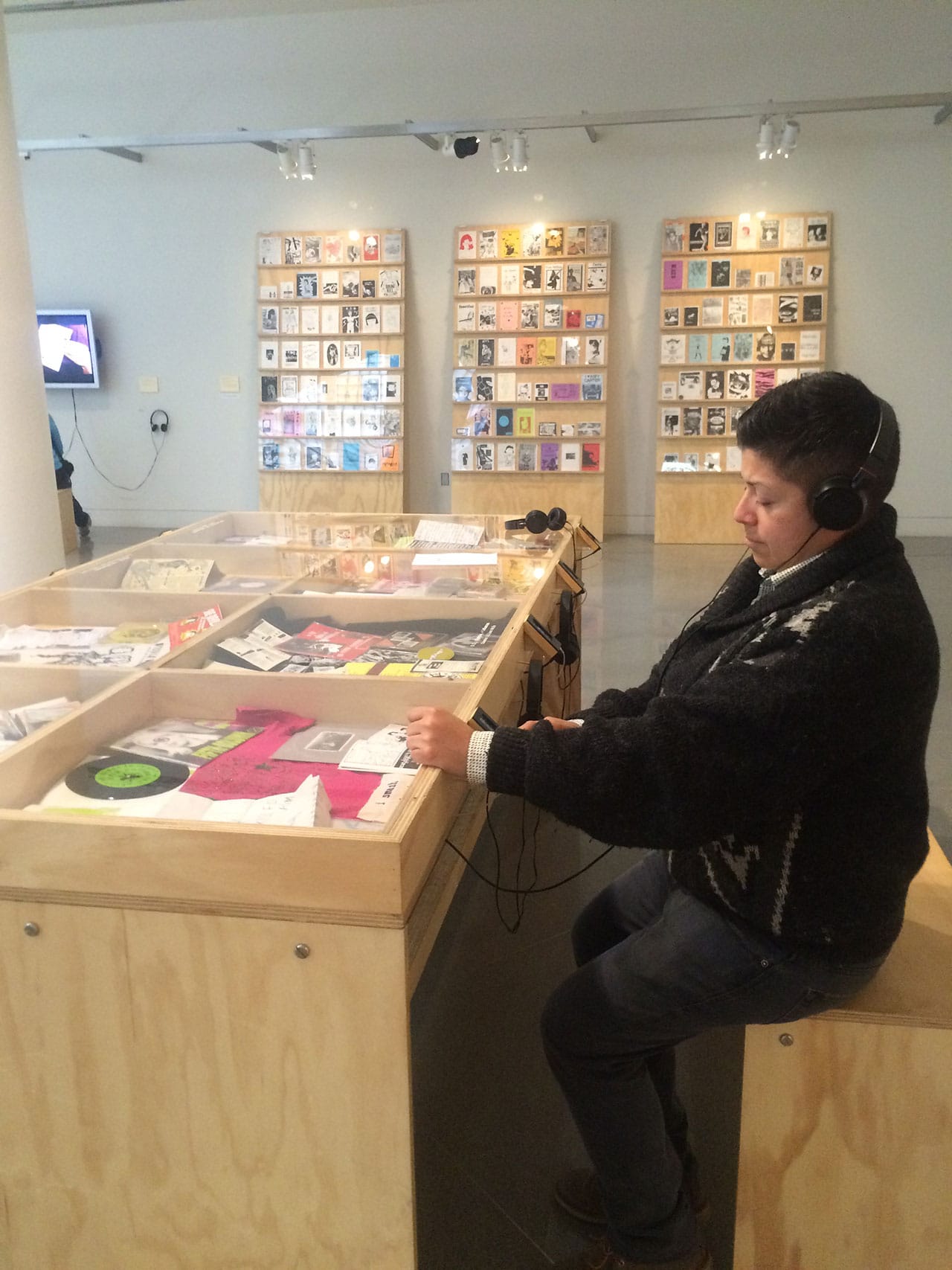 A listening station in 'Alien She' (click to enlarge)