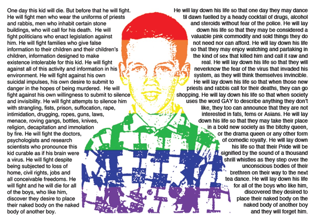 Woodson, Jason, This Kid - 20 Years On - A Tribute to David Wojnarowicz' Untitled - This Kid, 2010, framed giclee print, 23.386 x 33.110 in. Collection of Jason C. Woodson.