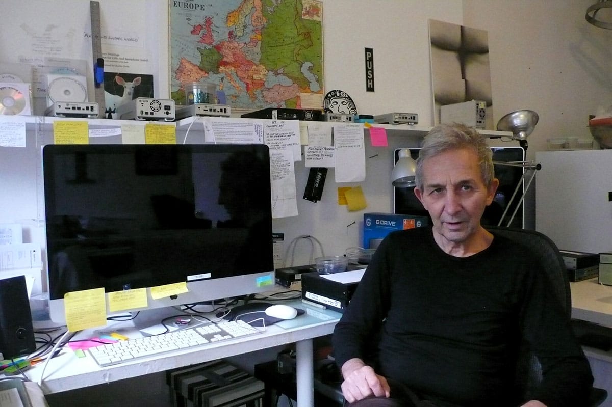 Film-maker Jeffrey Perkins at his studio in New York, December 2014 (photo by Edward M. Gómez for Hyperallergic)