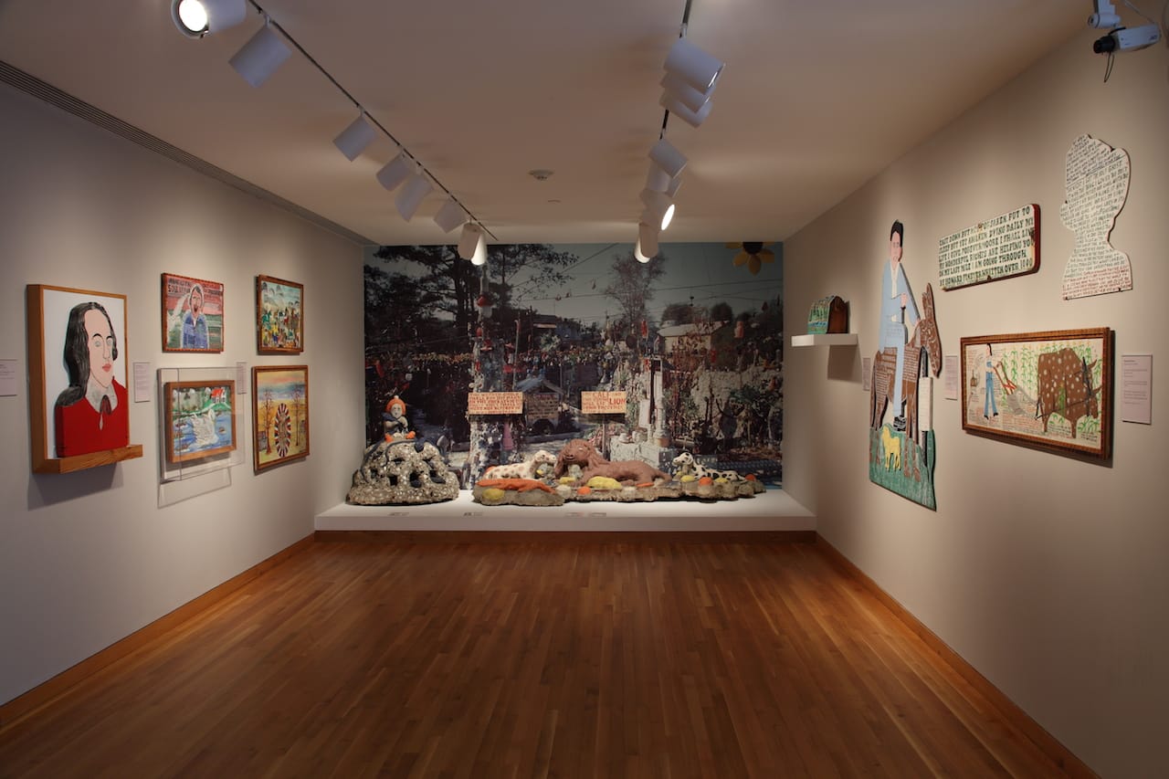 Works by Howard Finster in the High Museum's folk art galleries (photo by Mike Jensen, courtesy the High Museum of Art)