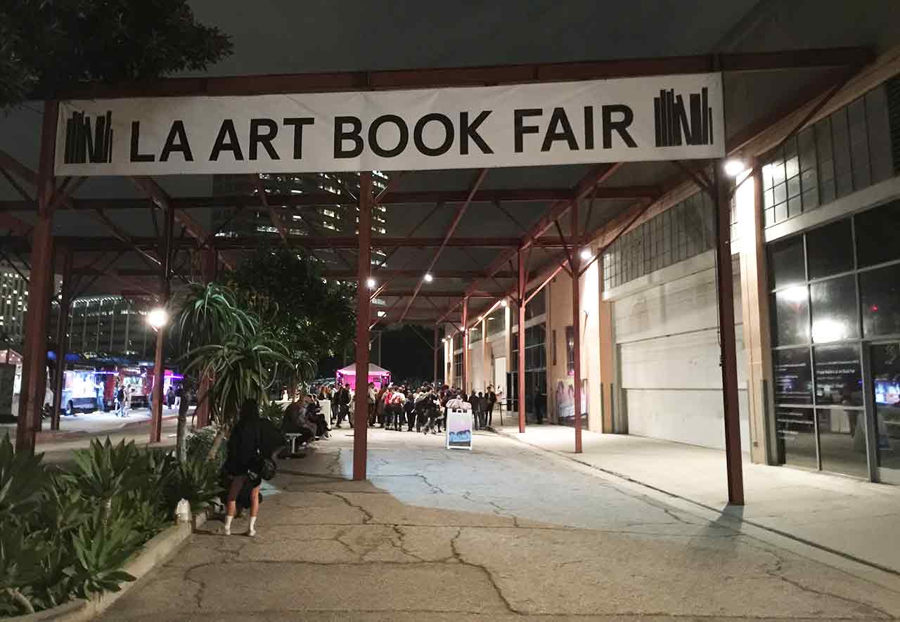 The entrance to the Geffen Contemporary during last night's opening of the LA Art Book Fair. (all photos by the author for Hyperallergic)