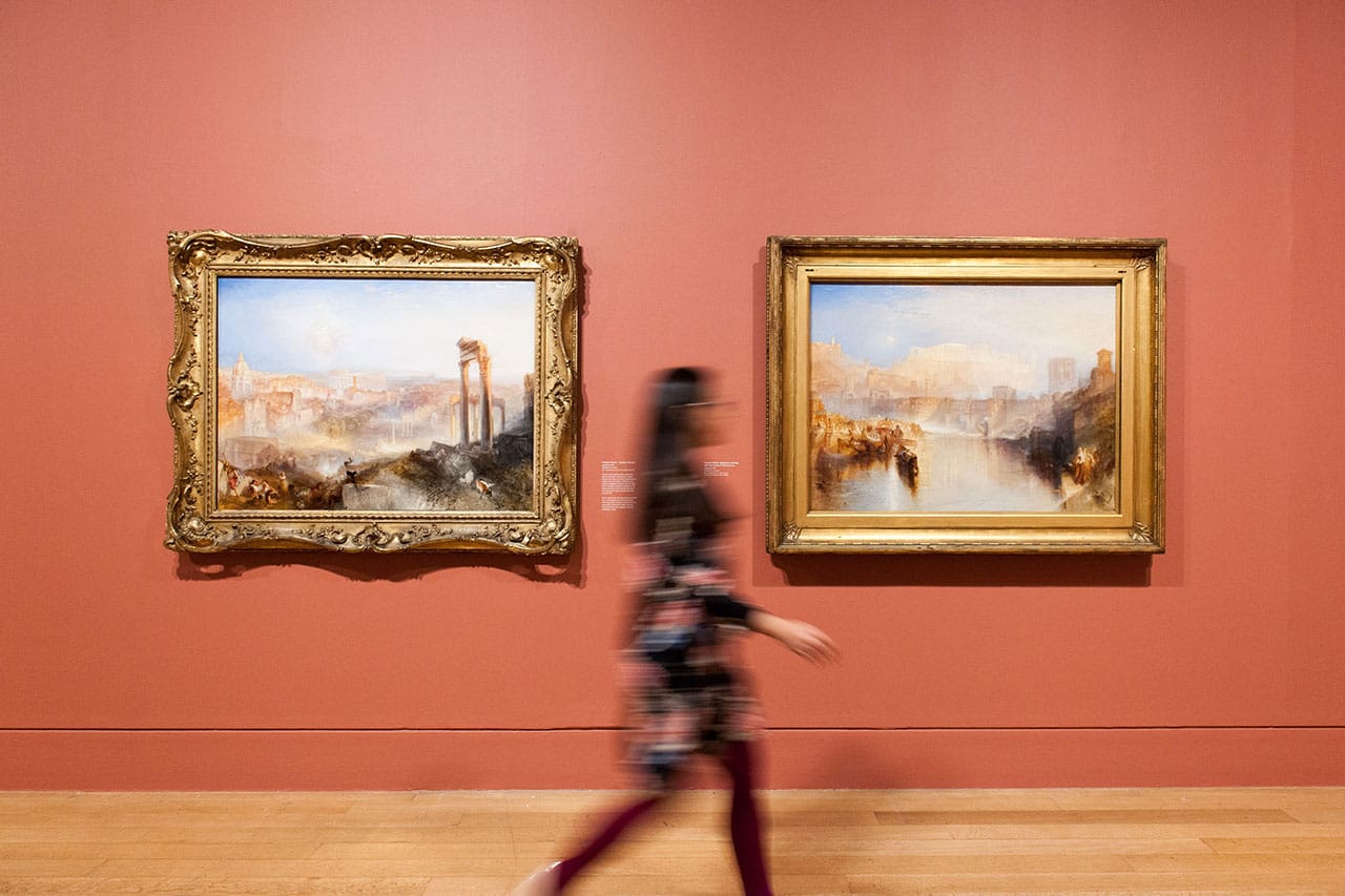 Installation view, 'The EY Exhibition: Late Turner – Painting Set Free' at Tate Britain (courtesy Tate Britain)