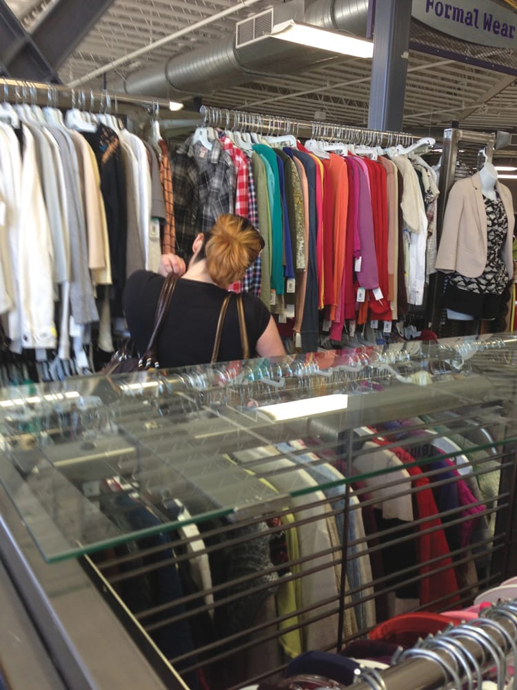 Jessamyn Lovell, "Surveillance (Good Will store)" (2013), from the project 'Dear Erin Hart,' "She got off a bus and went to the Good Will second hand store. I jumped out of the surveillance vehicle and snapped this image with my iPhone of her shopping in the store. I watched closely as she shopped for about twenty minutes."