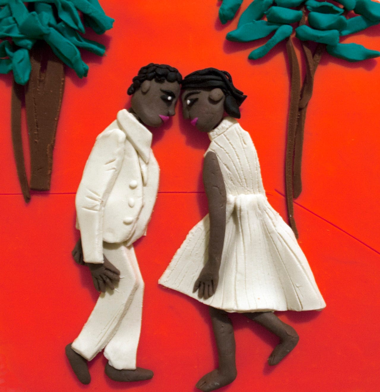 Eleanor Macnair, from 'Photographs Rendered in Play-Doh,' original photograph: Malick Sidibe, "Nuit de Noël" (1963)