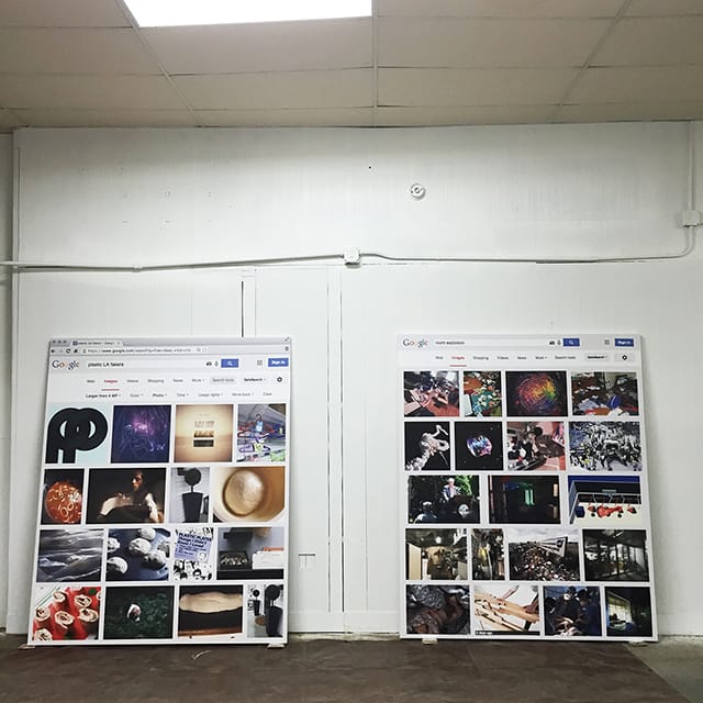 Installation view of an exhibition at Mark Flood Resents