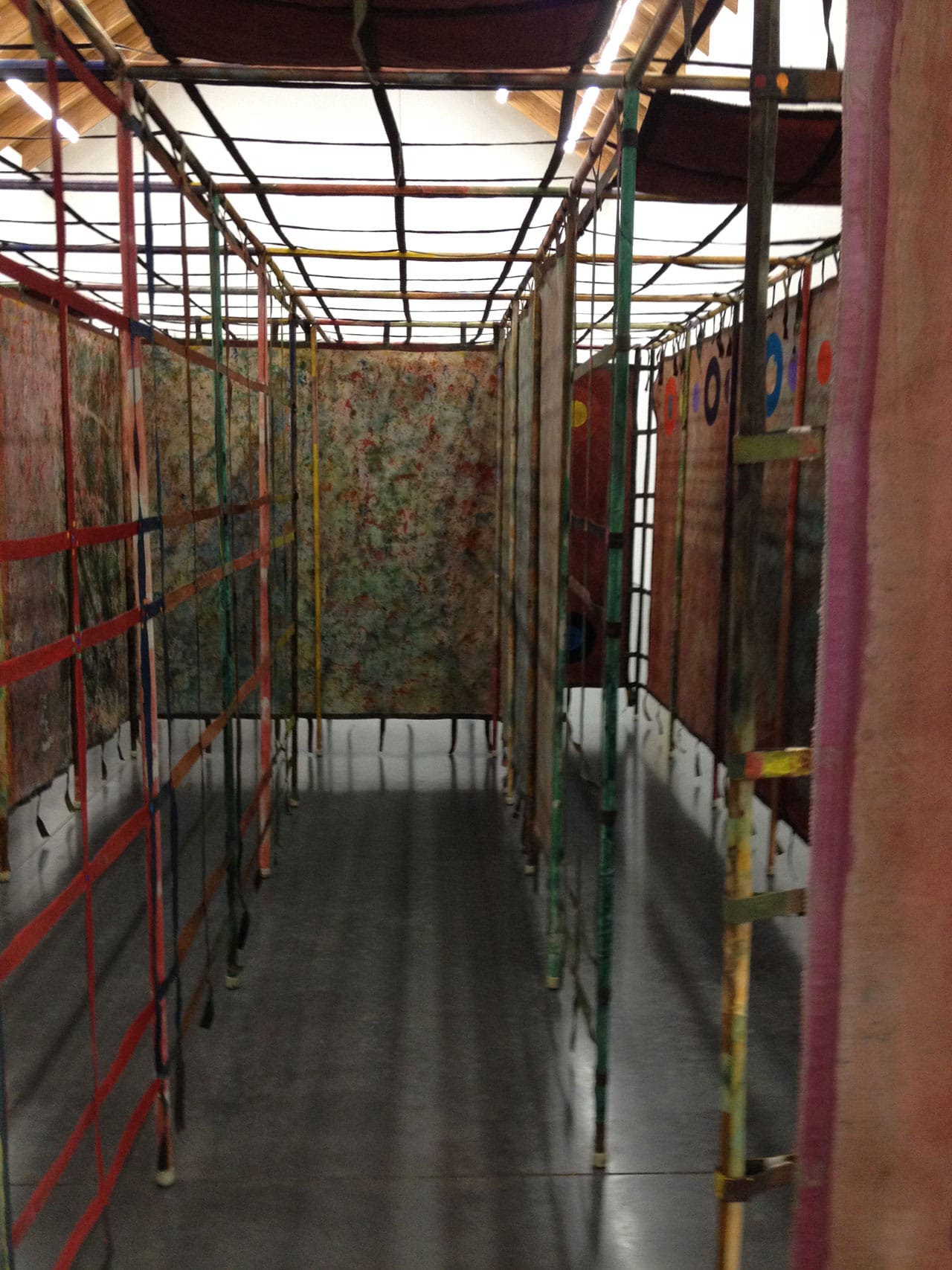 Detail of Alan Shields, "Maze"(TK) (photo by the author for Hyperallergic) (click to enlarge)