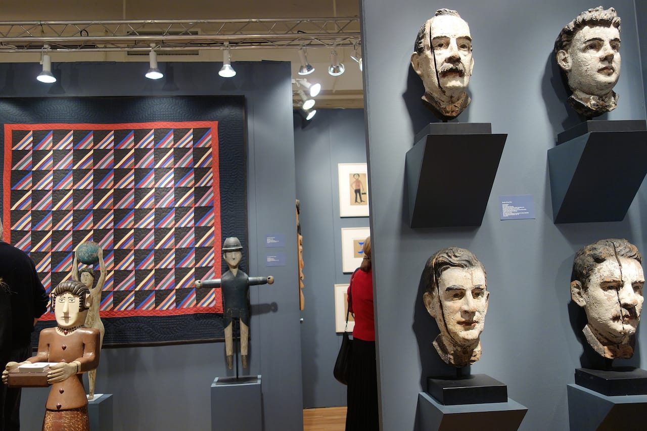 "Heads of Four Men" (1875), once on an Albany building, Just Folk Gallery