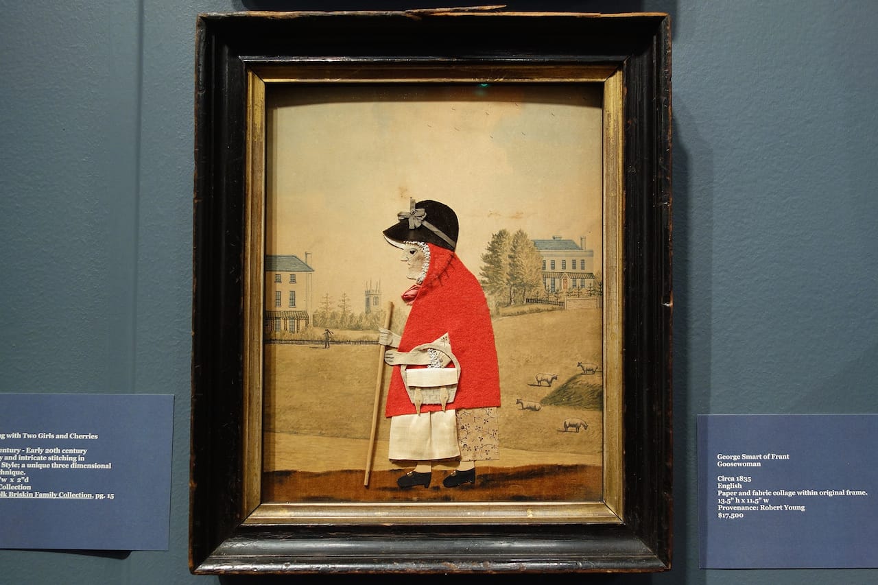 George Smart of Frant, "Goosewoman" (1835), paper and fabric collage, Just Folk Gallery