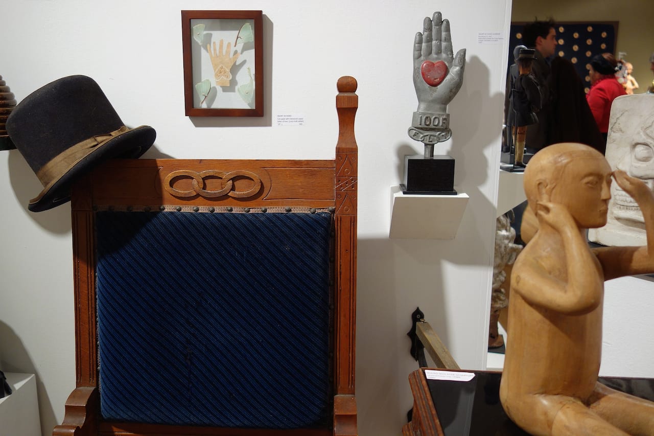 An Order of Odd Fellows chair with other curios, American Primitive Gallery