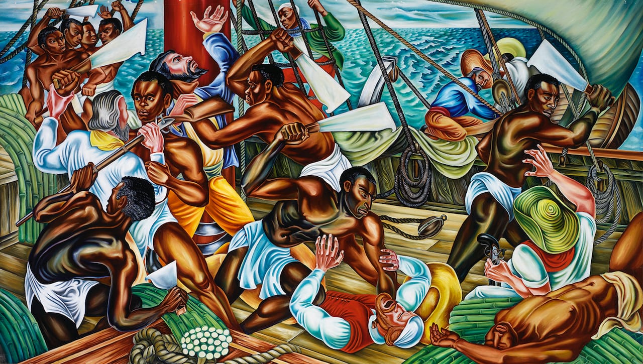 Hale Woodruff, "The Mutiny on the Amistad" (1939), Oil on canvas, Collection of Savery Library, Talladega College, Talladega, Alabama