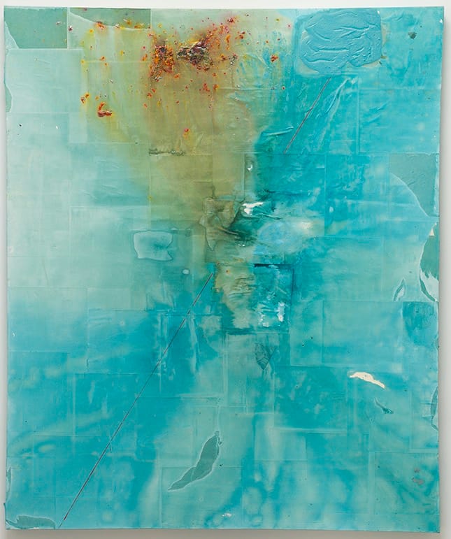 Brenna Youngblood, "The Benevolent and The Malevolent" (2014), mixed media on canvas, 72 x 60 in. (via pomona.edu)