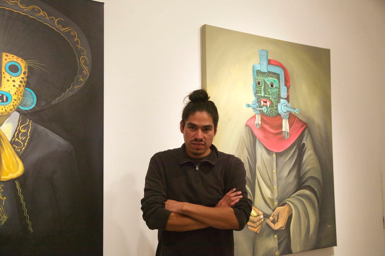 Saner and his works at Jonathan LeVine Gallery (all photos by Francisco Collazo)