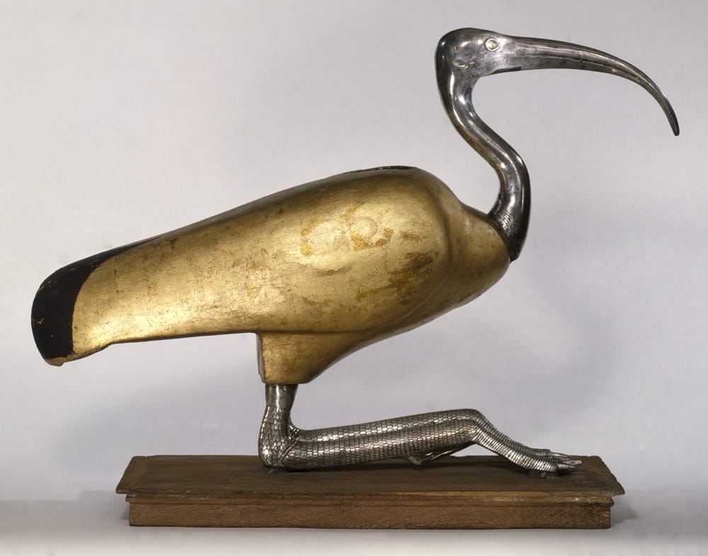 Ibis Coffin.  Possibly from Tuna el-Gebel, Egypt Ptolemaic Period, 305–30 b.c.e. and later additions Wood, silver, gold, and rock crystal. Brooklyn Museum; Charles Edwin Wilbour Fund, 49.48