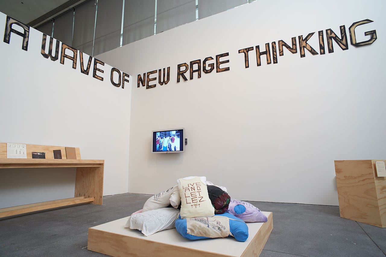 Installation view, 'Alien She' at Yerba Buena Center for the Arts, 2014 (image courtesy Phocasso and Yerba Buena Center for the Arts, San Francisco)