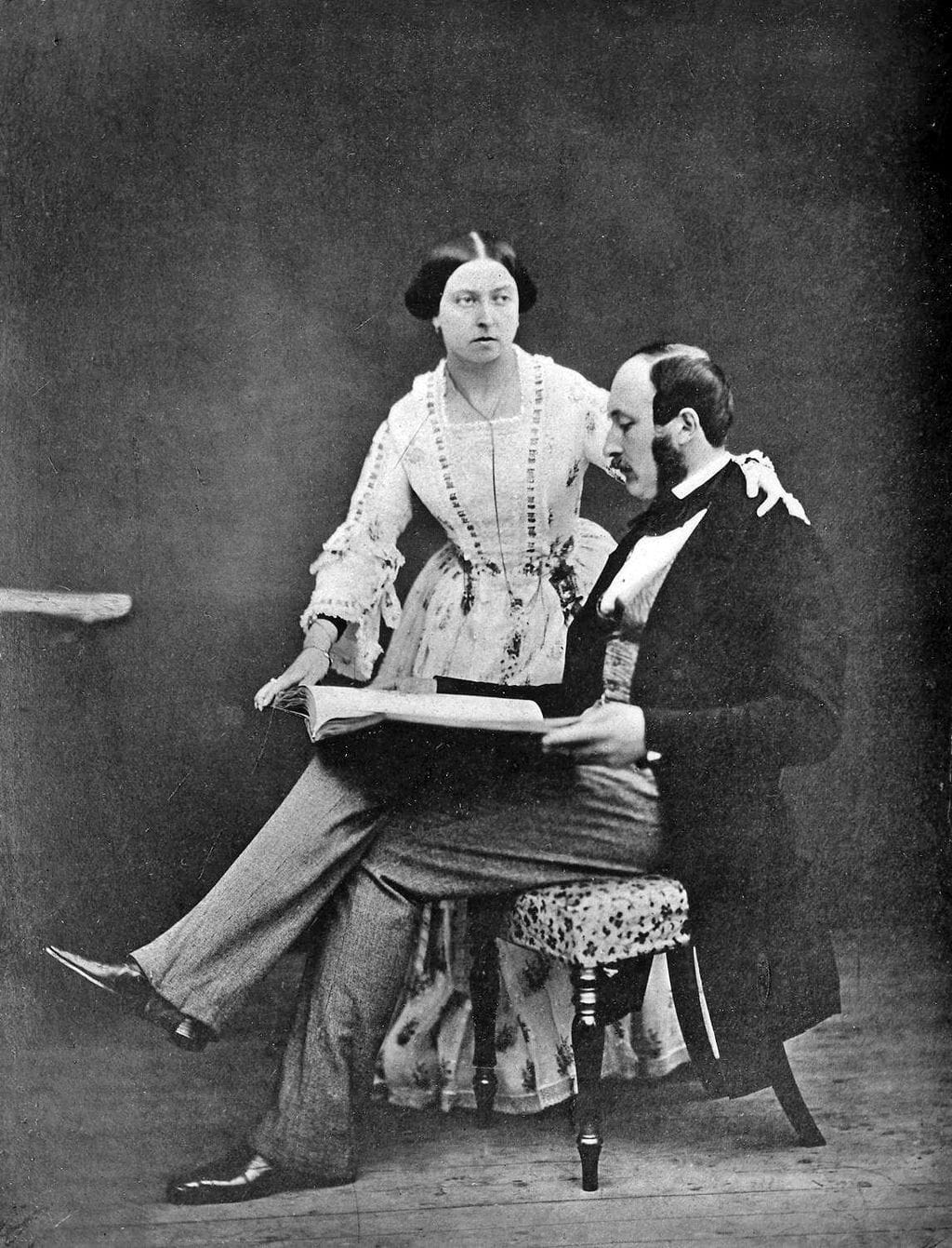 A photograph of Queen Victoria and Prince Albert by Roger Fenton, 1854 (via Wikipedia)