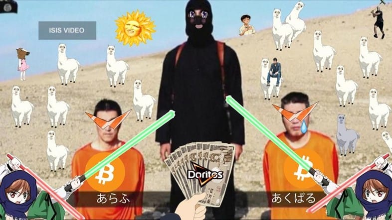 One of the many mocking images created by Japanese users in response to the ISIS hostage crisis. (via Dazed)
